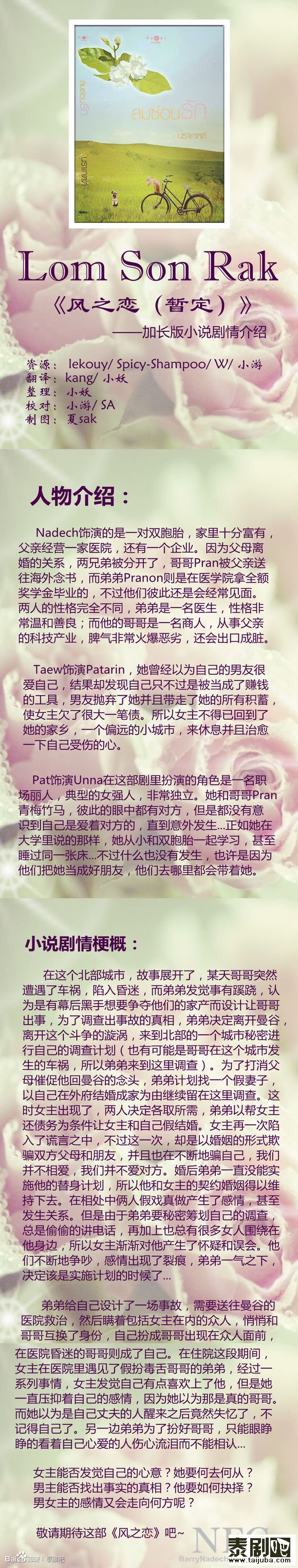 泰剧《风之恋》剧情 泰剧《风之恋》小说简介