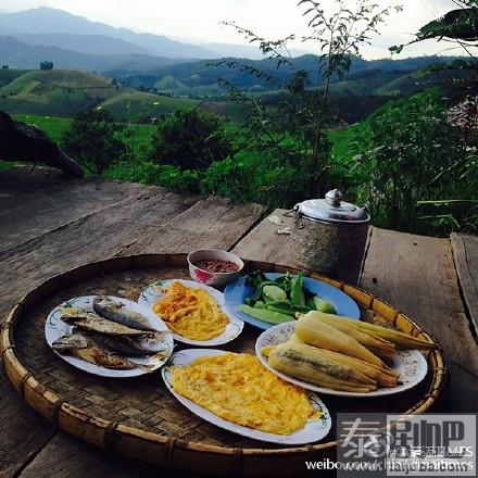 泰国清迈湄占县Ban Pa Bong Piang梯田原始淳朴风景