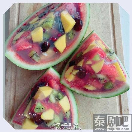 泰国水果美食：西瓜水果冻做法和原料