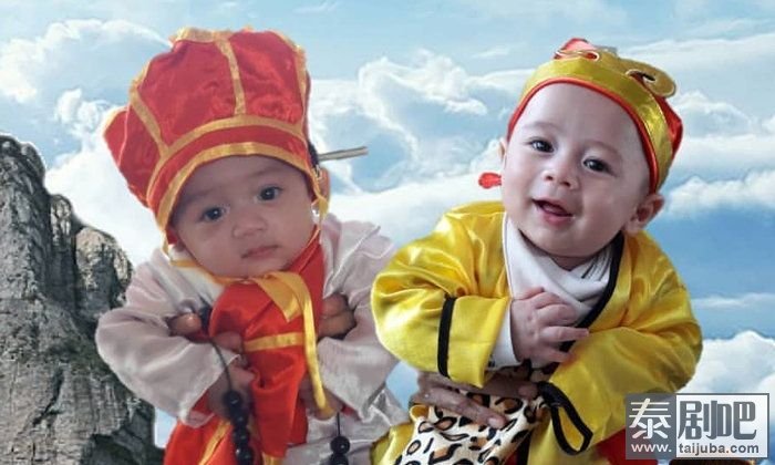 泰星Choompoo泰国儿童节别出心裁花样晒双胞胎儿子