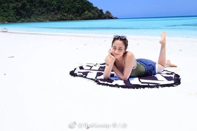 泰星Taew与男友缅甸海边度假
