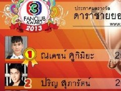 泰国CH3台年终人气评选结果出炉 Nadech和Yaya夺最受欢迎男女明星