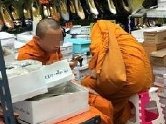 泰国小和尚试穿女鞋?!