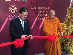 驻泰大使宁赋魁在曼谷为"泰国艺术家眼中的海上丝路"展览剪彩 